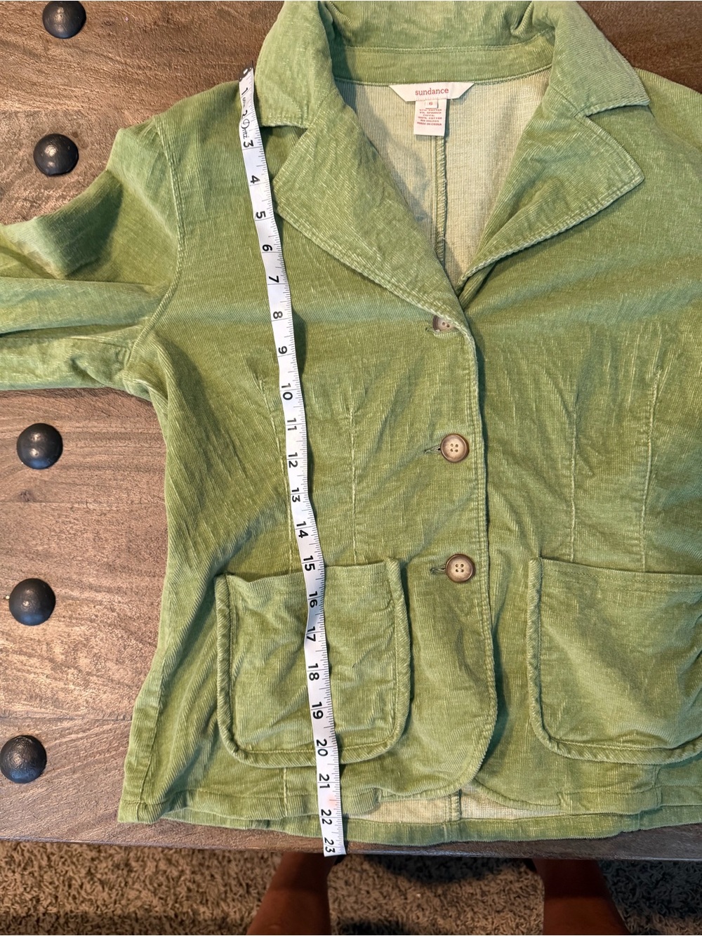 Sundance Green Corduroy Blazer/ Jacket Size 6 E92 - Picture 5 of 5